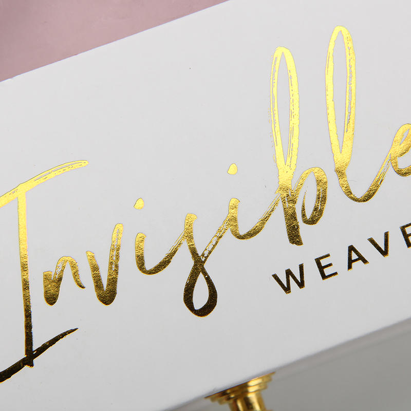 Caixas trançadas com logotipo dourado personalizado Embalagem para cabelo Caixas trançadas personalizadas para cabelo