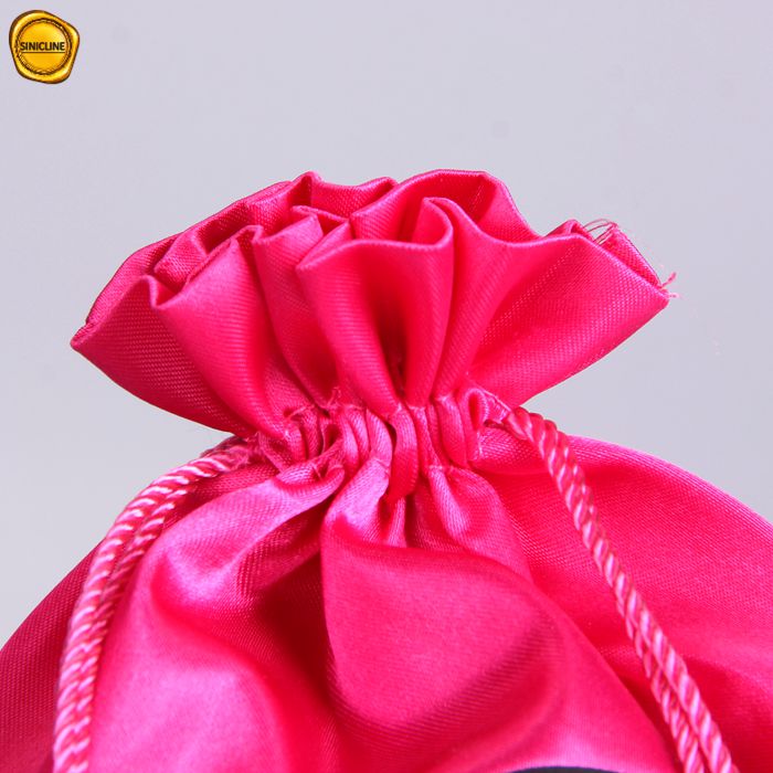 Bolsa de seda rosa com logotipo personalizado para perucas Bolsas personalizadas para perucas