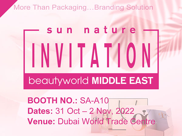 SUN NATURE participará da Beautyworld MIDDLE EAST 2022